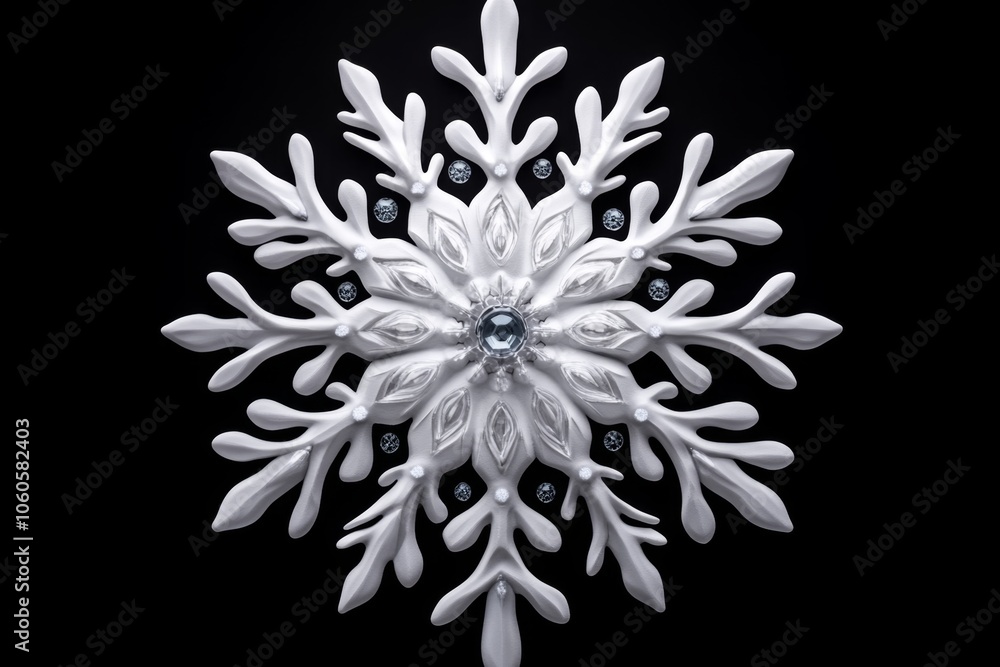 Poster minimalist line art of a snowflake with simple details, capturing the clean, delicate beauty of snow