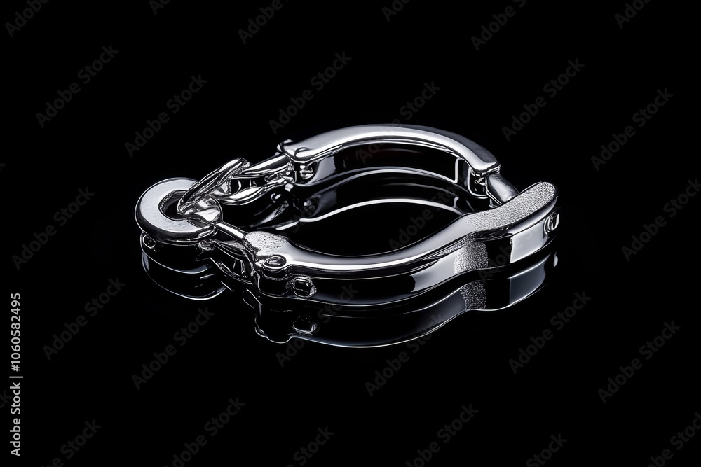 Poster Minimalist line art of handcuffs with clean lines and simple shape, symbolizing the straightforward and structured nature of restraint, capturing clarity and control