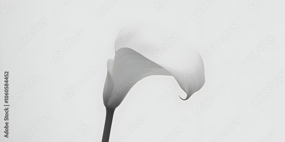 Poster a minimalist image of a white calla lily against a soft background.