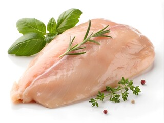
raw chicken fillet, isolated on white background