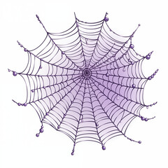 Fototapeta premium A colorful cartoon spider web adorned with droplets and intricate patterns in a whimsical style