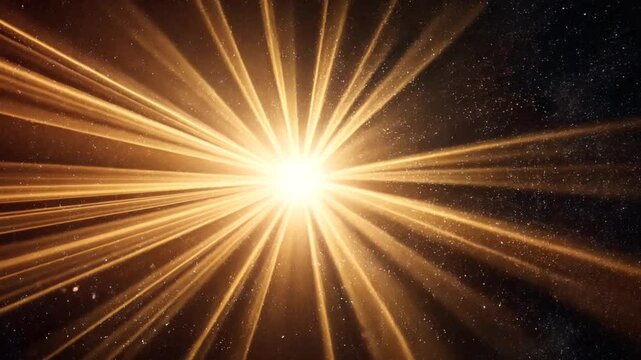 A single bright star shines in the center of a dark, star-filled sky. Seamless looping video background animation. Generated with AI
