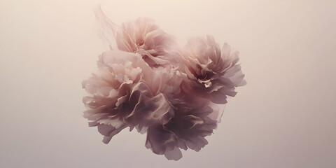 A soft, ethereal arrangement of delicate flowers in pastel hues, evoking tranquility and beauty.