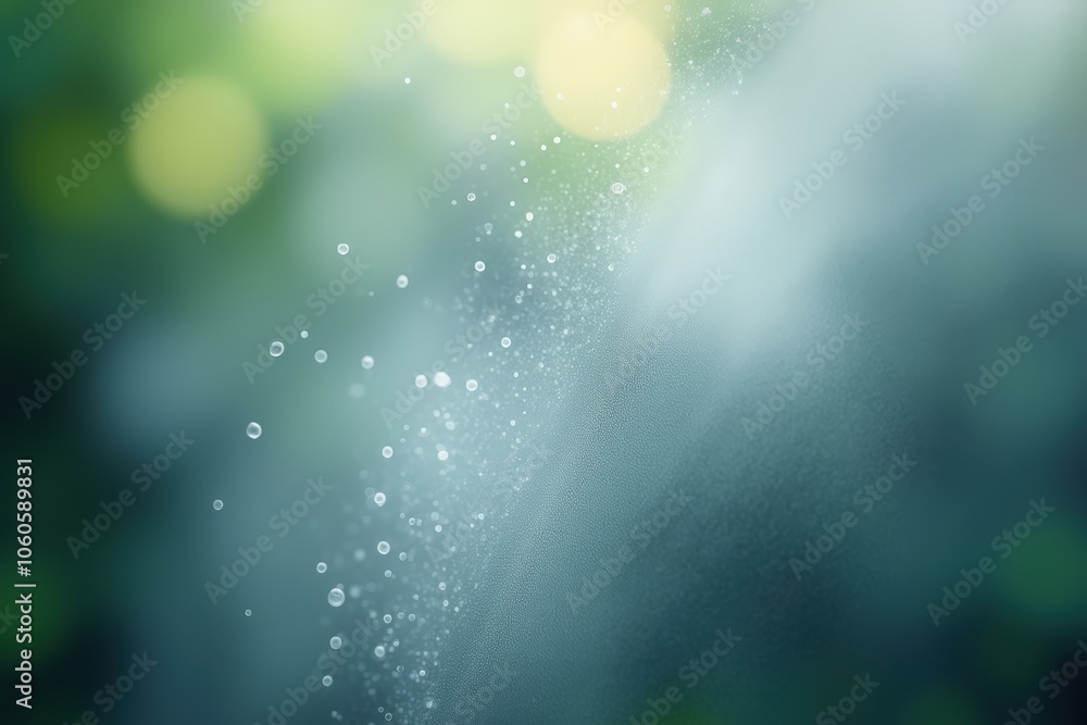 Canvas Prints tranquil morning dew with bokeh effect in a misty natural setting.