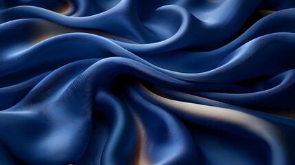 Fototapeta premium Abstract Blue Fabric Waves Background Illustration