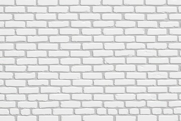 Minimalist white brick wall background for interiors and design projects.