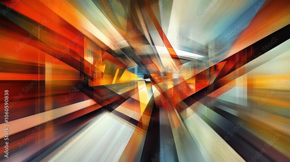 Poster abstract background with colorful, dynamic, overlapping lines creating a sense of speed and movement