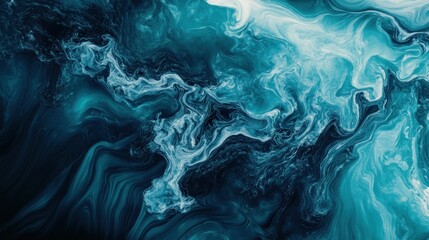 Obraz premium Abstract blue and white swirl pattern, reminiscent of clouds or water.