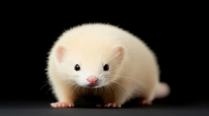 rat on a black background