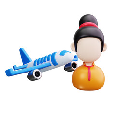 Flight Attendant 3d Render Icons