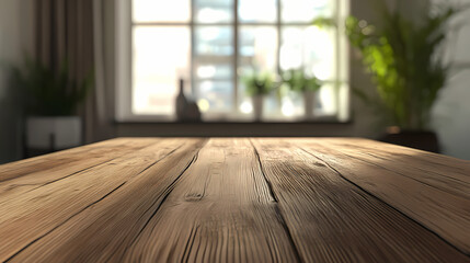 A photo realistic wood table in foreground ai generative. Photorealism. Illustration