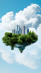 Obraz premium Achieving net zero carbon the vital intersection of urban development and nature in sustainable cityscapes