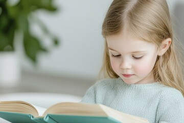 Children reading books with good lighting, promoting healthy vision habits, home setting with cozy details