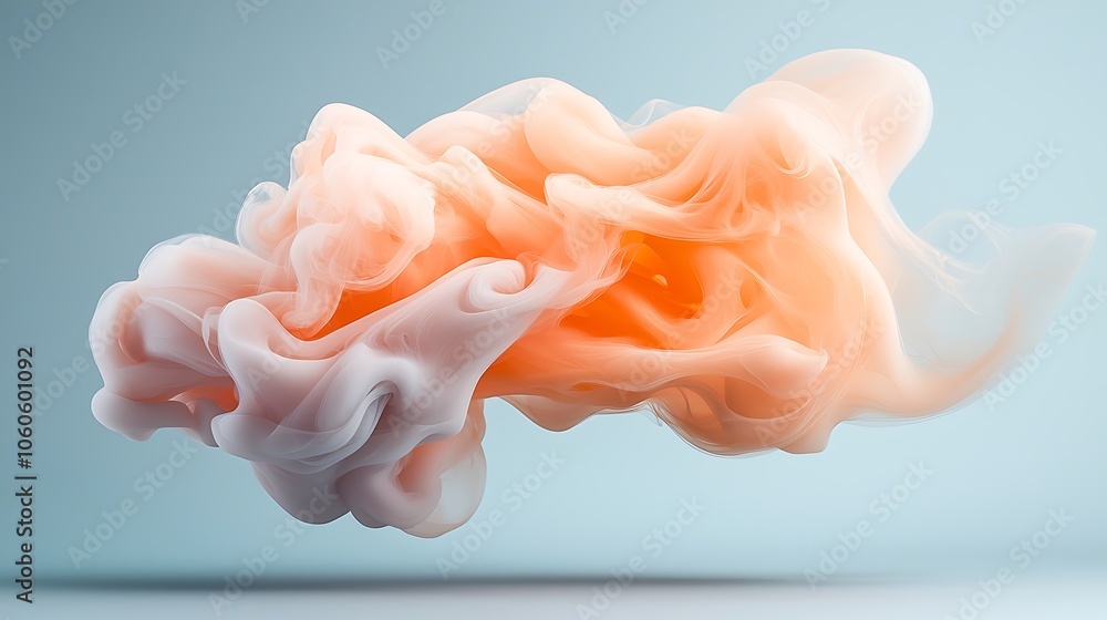 Poster ethereal swirls of colorful smoke dance gracefully in a serene background creating a captivating vis