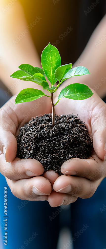Aufkleber nurturing nature setting clear goals for achieving net zero climate resilience through sustainable p