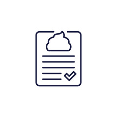 stool test line icon on white