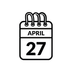 April 27 Calendar icon vector illustration.