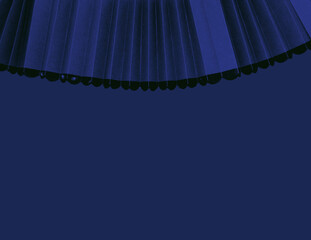 dark blue background with hand fan theater theme