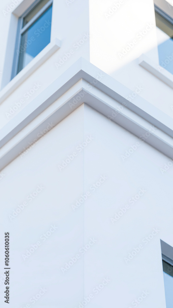 Poster white building with a window horizontal strips
