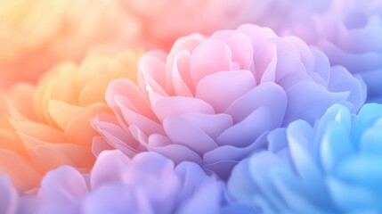 Fototapeta premium Soft Blooming Flowers in Pastel Colors