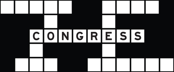 Alphabet letter in word congress on crossword puzzle background