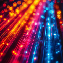 Obraz premium A colorful, abstract image with bright red, blue, and yellow lines