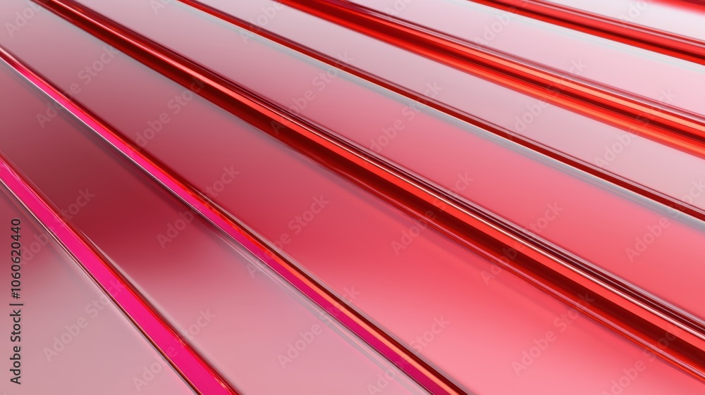 Poster glossy red bars with sharp contrasts and reflections