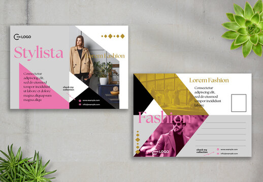 Post Card  Fashion Brutalism with Geometric Elements