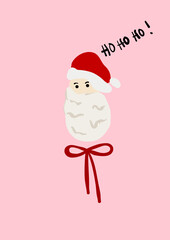 santa claus illustration with pink background coquette fit for christmas card greetings and decoration