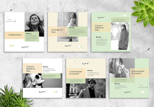 Fashion Social Media Post with Mint and Beige Accents