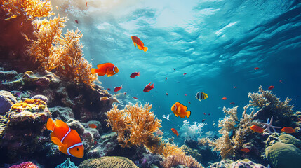 Naklejka premium tropical coral reef