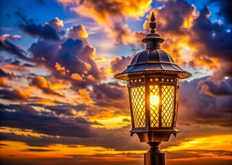 Macro Photography of a Lamp Illuminating the Sky, Capturing Light, Nature, and Serenity in Stunning Detail
