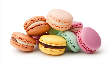 Delicious and colorful macarons stacked together, showcasing variety of flavors and pastel colors, perfect for dessert lovers and special occasions.