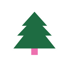 Christmas tree flat icon isolated on white background for your design