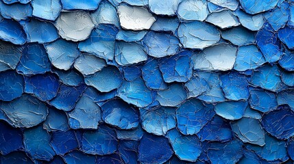 A textured pattern of blue scales resembling ocean waves or fish skin.