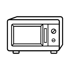  Microwave Oven, Line Art Vector Illustration.