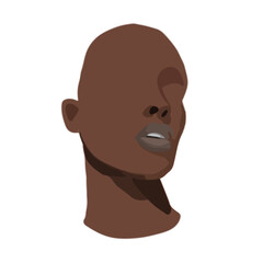 Ilustração Vetorial cabeça, cara, caricatura, ilustração, arte, 3d, vector, chocolate, garoto, nariz, expressão, pessoa, figura, caracter, gente, cabelo, cara, modelar, emoção, olho, esculpir