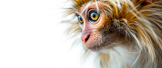 Naklejka premium close- a small primate's face