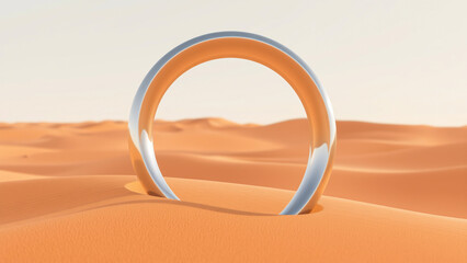 silver ring stands tall the desert