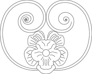 Vector sketch illustration silhouette design drawing motif decoration ornament classic vintage ethnic traditional 