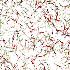 Multicolor random brush strokes on the white background. Thin paint splashes, different size. Dark tan, brown red, pale oyster, pistachio green and satin linen colors. Seamless hand drawn pattern