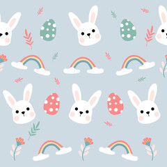 Seamless pattern easter with color easter eggs.