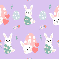 Seamless pattern easter with color easter eggs.