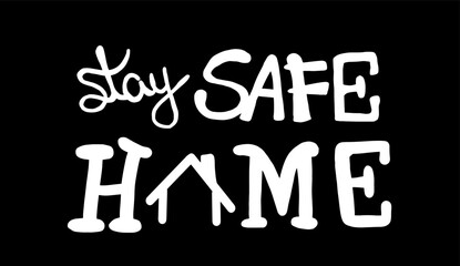 Ilustração Vetorial frase em ingles bem vindo, casa, fique seguro, placas lettering, porta de entrada, comércio