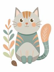 Light and Airy: Botanical Cat for Your Design Solutions.