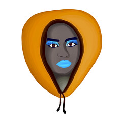 Ilustração Vetorial mulheres, cara, capa, beldade, bandeira, cabeça, olho, moda, expressão, noir, arte, pessoa, ilustração, close up, gente, vector, caricatura, maquiagem, modelar