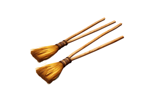 Broom Handles on transparent background.
