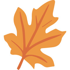 Obraz premium Simple flat illustration of orange autumn leaf