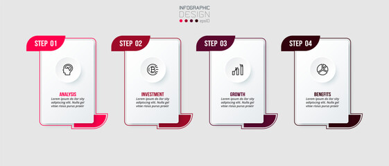 Infographic template business concept with step.
