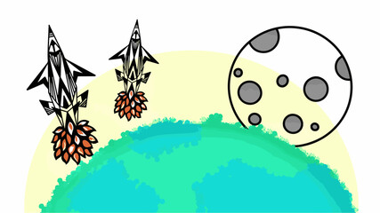 Ilustração Vetorial terra, globo, terra, pianeta, árvore, verde, natureza, ilustração, mapa, caricatura, animais, céu, paisagem, vector, relva, cercar, global, flor, cabrito, europa, azul, verão